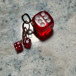 Red Dice Pendant & Earrings Plastic